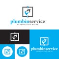 Plumbing service logo. Waterline repair logo.vector illustration. black and white. abstract sign. waterline maintenance logo