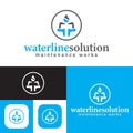 Plumbing service logo. Waterline repair logo.vector illustration. black and white. abstract sign. waterline maintenance logo