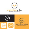 Plumbing service logo. Waterline repair logo.vector illustration. black and white.abstract sign. waterline maintenance logo