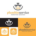 Plumbing service logo. Waterline repair logo.vector illustration. black and white.abstract sign. waterline maintenance logo