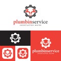 Plumbing service logo. Waterline repair logo.vector illustration. black and white.abstract sign. waterline maintenance logo