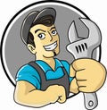 Plumbing service. Plumber cartoon design. vector graphic Royalty Free Stock Photo