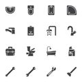 Plumbing service vector icons set Royalty Free Stock Photo