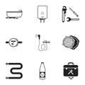 Plumbing set icons in black style. Big collection of plumbing vector symbol stock illustration