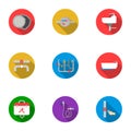 Plumbing set icons in flat style. Big collection of plumbing vector symbol stock illustration