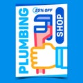 Plumbing Shop Creative Promotional Banner Vector