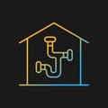 Plumbing system gradient vector icon for dark theme