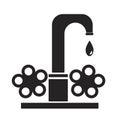 A plumbing tap isolated on a white background as a logo or emblem for design, a vintage silhouette vector stock illustration with Royalty Free Stock Photo