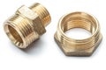 Plumbing tools brass pipe connector isolated