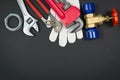 Plumbing tools and materials Royalty Free Stock Photo