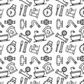 Plumbing tools pattern, outline style