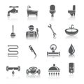 Plumbing Tools Pictograms Icons