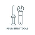 Plumbing tools vector line icon, linear concept, outline sign, symbol