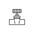 Plumbing valve line icon