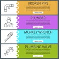 Plumbing web banner templates set