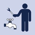 Plumbing work symbol icon Royalty Free Stock Photo