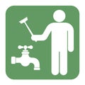 Plumbing work symbol icon Royalty Free Stock Photo
