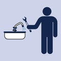 Plumbing work symbol icon Royalty Free Stock Photo