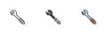 Plumbing wrench tool different style icon set