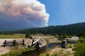 Dixie Fire Plume from Deer Creek - 7/22/21 Royalty Free Stock Photo