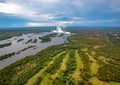 Plume of the famous Victoria Falls in Zimbabwe Royalty Free Stock Photo