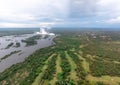 Plume of the famous Victoria Falls in Zimbabwe Royalty Free Stock Photo