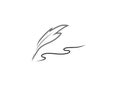 Plume write with a quill for logo design illustration