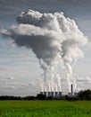 Plumes of steam rising from Drax Power Station Royalty Free Stock Photo