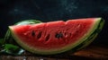 A plump and juicy watermelon slice sweet and refreshing on a hot day created with Generative AI