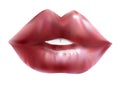 Plump red lips. Trandy sexy lips. Vector illustration