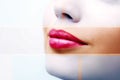 Plump sexy lips and perfect skin on a white background Royalty Free Stock Photo