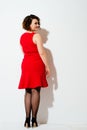 Plump woman in beautiful dress Royalty Free Stock Photo