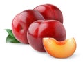 Isolated red plums Royalty Free Stock Photo