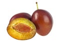 Plums fruit isolated on white background Royalty Free Stock Photo