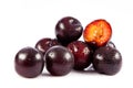 Plums isolated on white background vegetable food Royalty Free Stock Photo