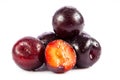 Plums isolated on white background vegetable food Royalty Free Stock Photo