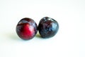 Plums isolated white Royalty Free Stock Photo