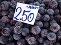 Plums with price tag