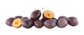 Plums on white background