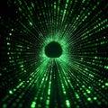 Streaming Green Binary Code Vortex Royalty Free Stock Photo