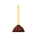 Plunger icon, flat style Royalty Free Stock Photo