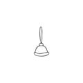 Plunger silhouette. Hand drawn vector icon. Plumbing and home repairs theme.