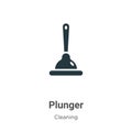 Plunger vector icon on white background. Flat vector plunger icon symbol sign from modern cleaning collection for mobile concept Royalty Free Stock Photo