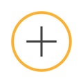 Plus or add sign orange in orange circle vector eps10. Plus add icon. Royalty Free Stock Photo