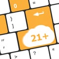 21 plus button on computer keyboard keys