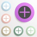 plus in a circle badge color set. Simple glyph, flat vector of web icons for ui and ux, website or mobile application Royalty Free Stock Photo