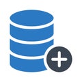 Plus database glyph color flat vector icon Royalty Free Stock Photo
