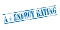 A plus Energy rating blue stamp