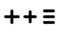 Plus Plus Equals Sign Icon for Addition Summation or Adding More Content, vector design Generative AI Royalty Free Stock Photo