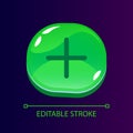 Plus glossy ui button with linear icon Royalty Free Stock Photo